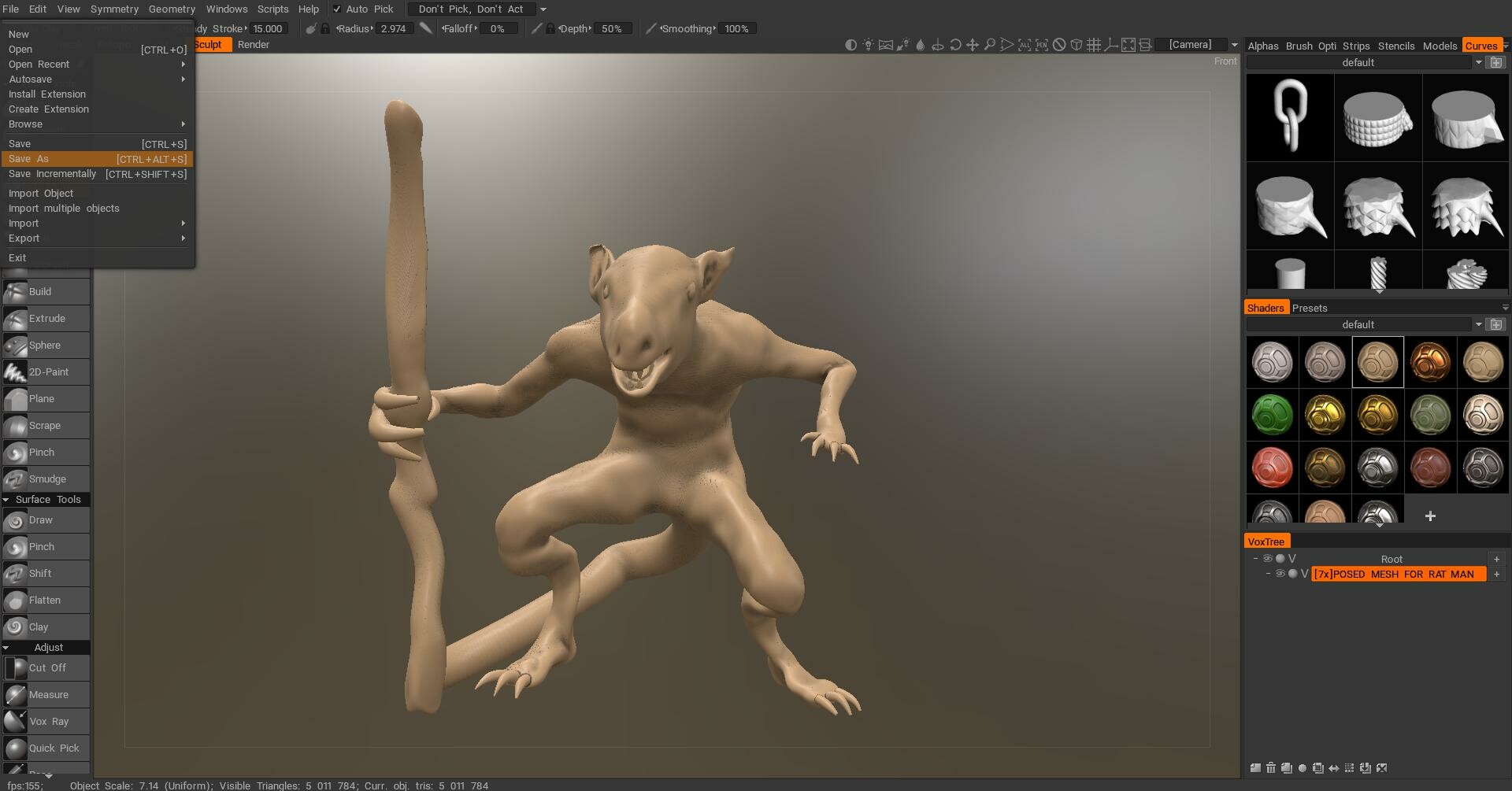 Artstation Rat Man Sculpt Rotation Adam Wheeler