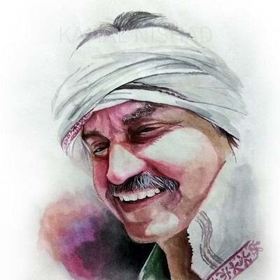 Kamal nishx water color portrait painting sunil ji by artist kamal nishx 91 9501247988