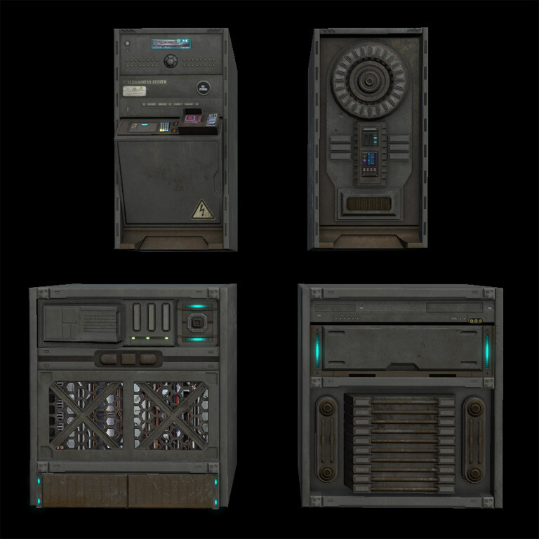Just some techie boxes I dreamed up as set-dressing for a military compound