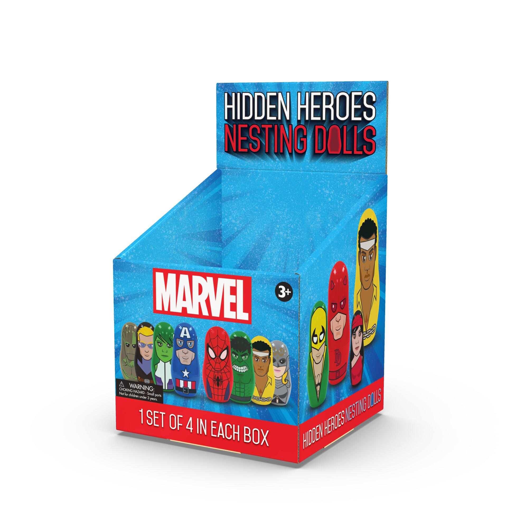 1 Set of 4 Dolls Marvel Blind Boxed Hidden Heroes Nesting Dolls 