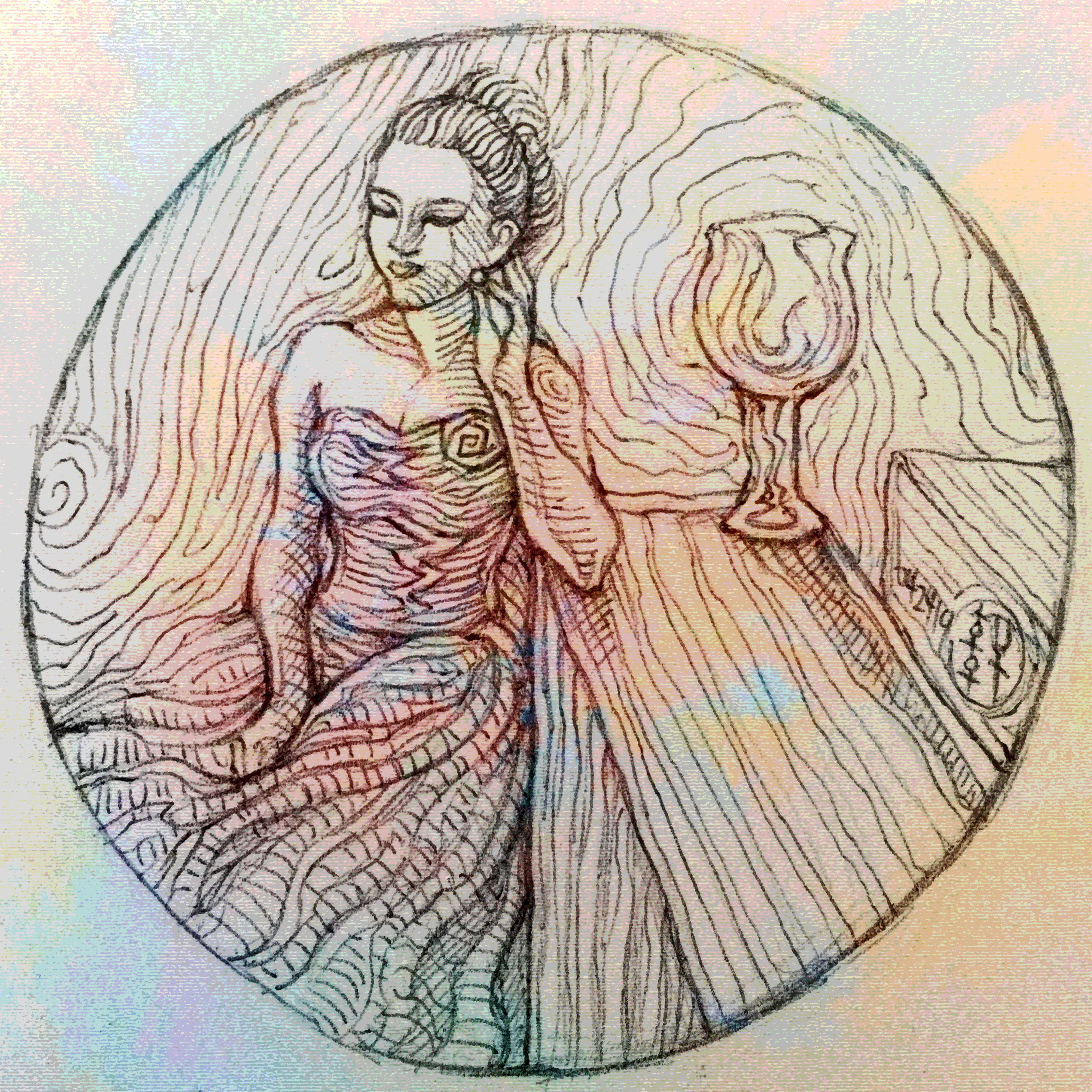Lady and a Lamp - Sketch