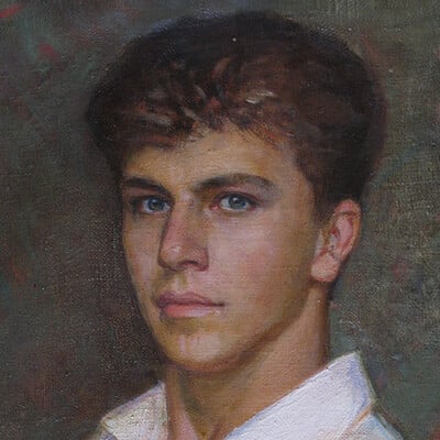 Oleg koreyba oleg koreyba portrait 1991 oil canvas painting 48x84