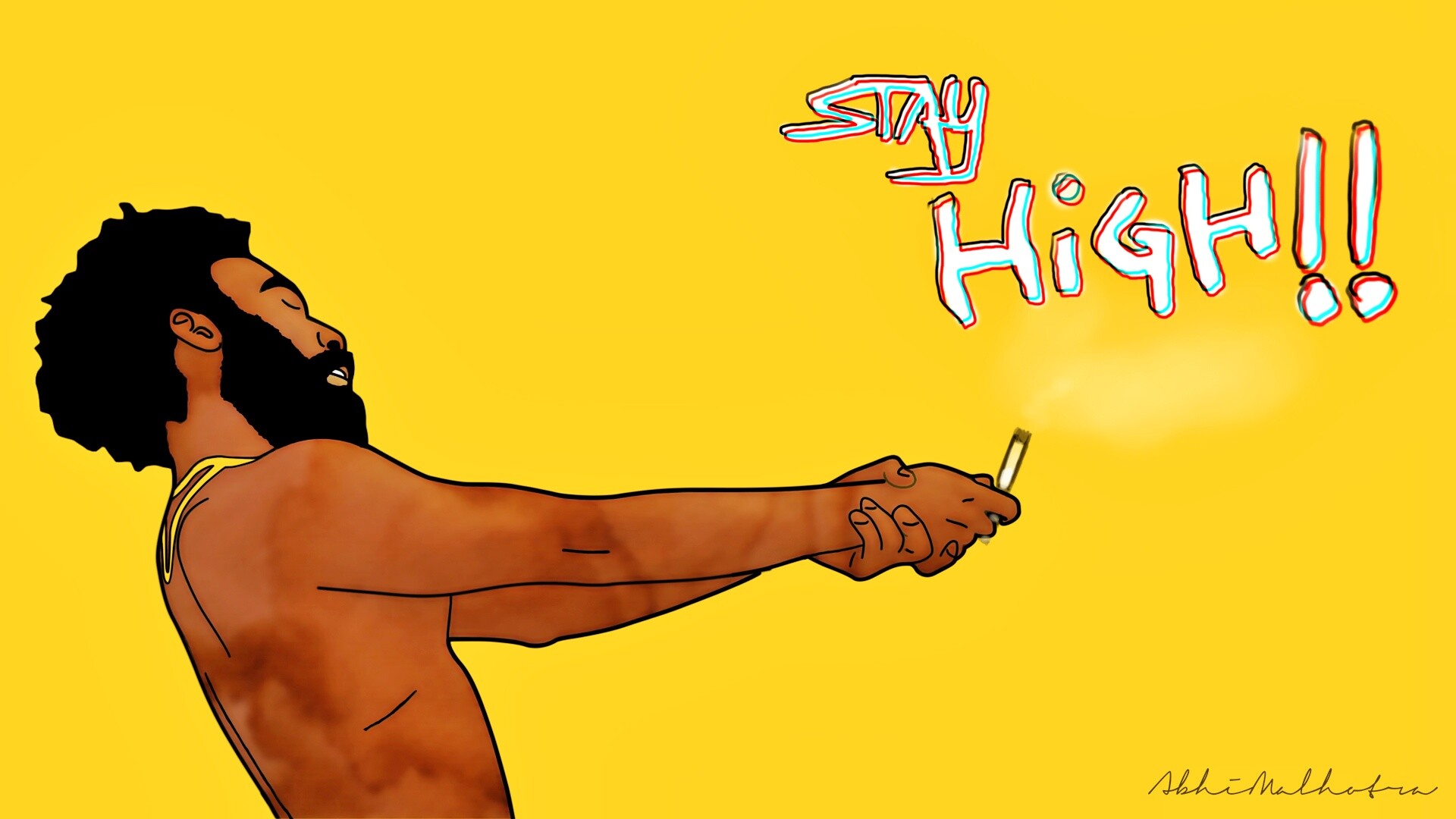 Abhi Malhotra Donald Gambino Comic Style Digital Painting