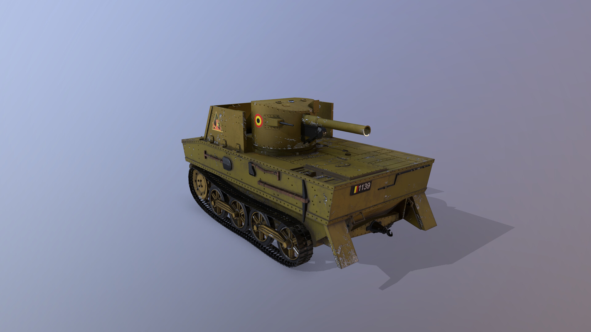 Artstation T13 Type 1 Wwii Tank Belgian Army Low Poly Davide Prestino