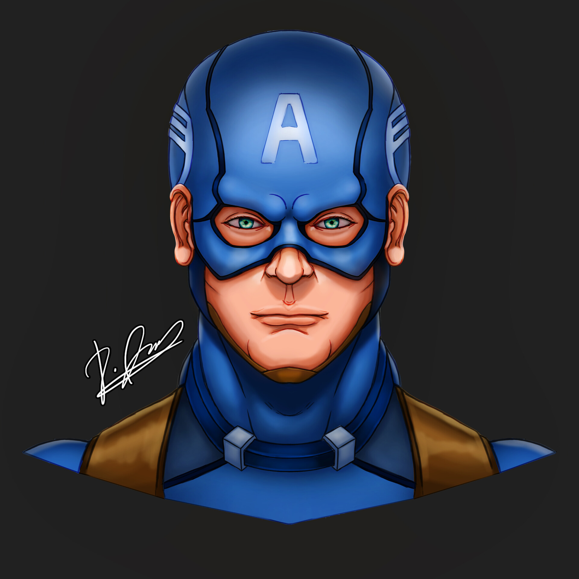 Chris Evans Portrait as Captain America by Julio Lucas :: Behance