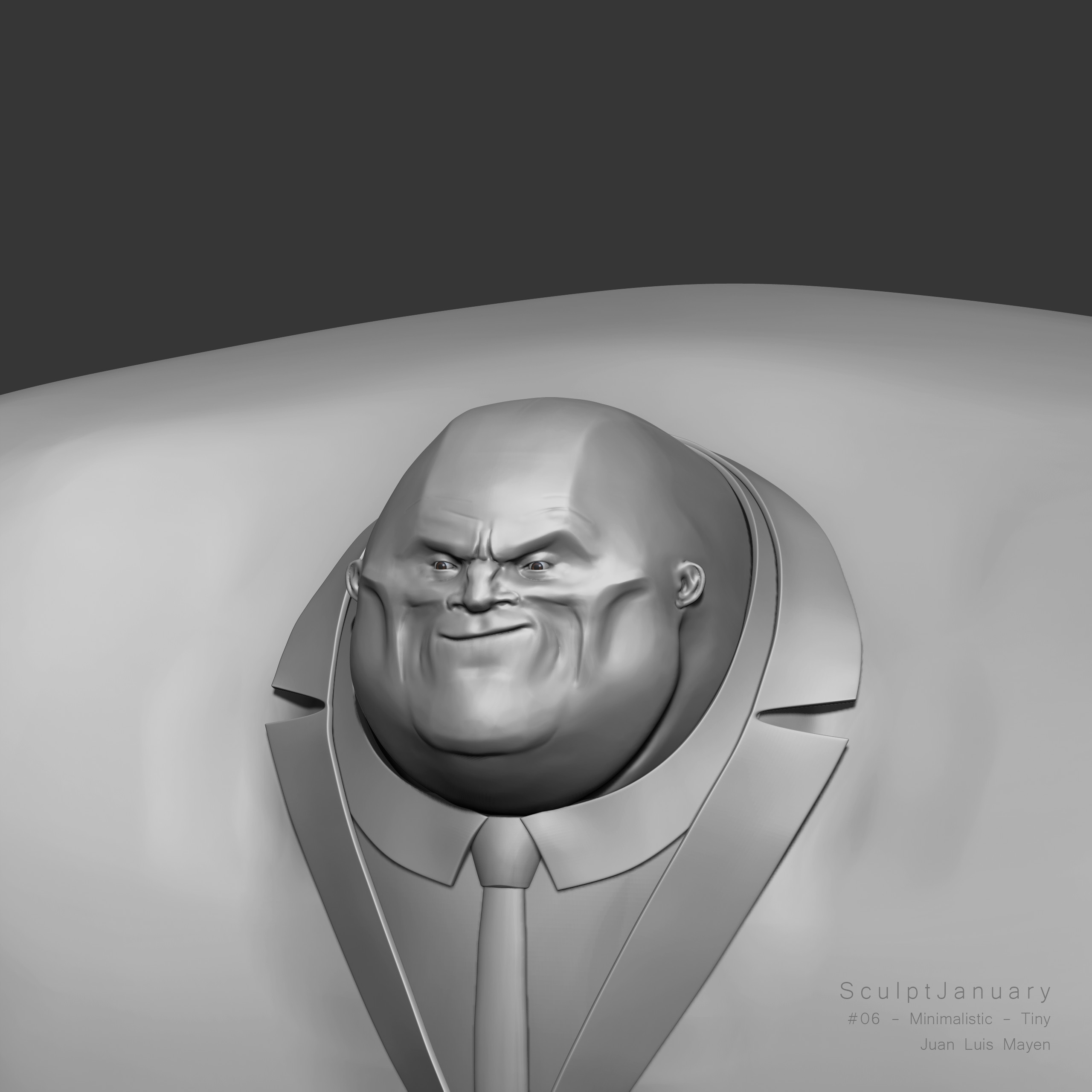 06 - Minimalistic - Tiny
(Fanart of Kingpin from Spiderman: Into the Spiderverse, Zbrush screenshot)