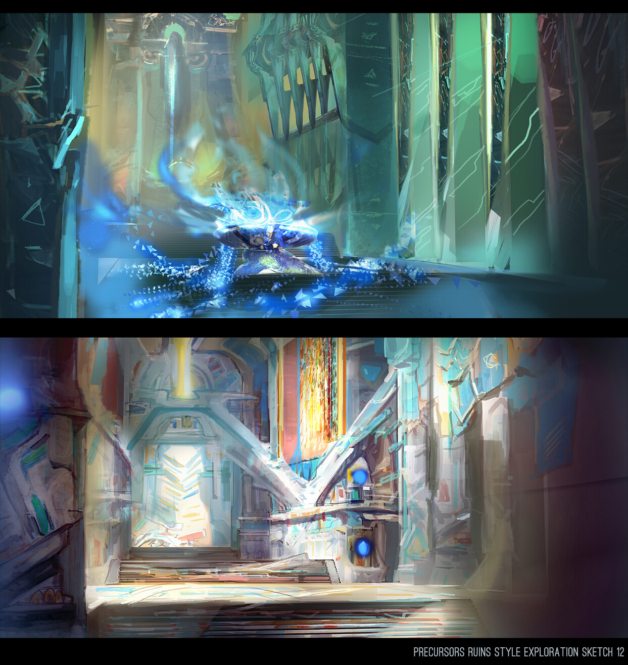 Ancient hallway coloring and style exploration