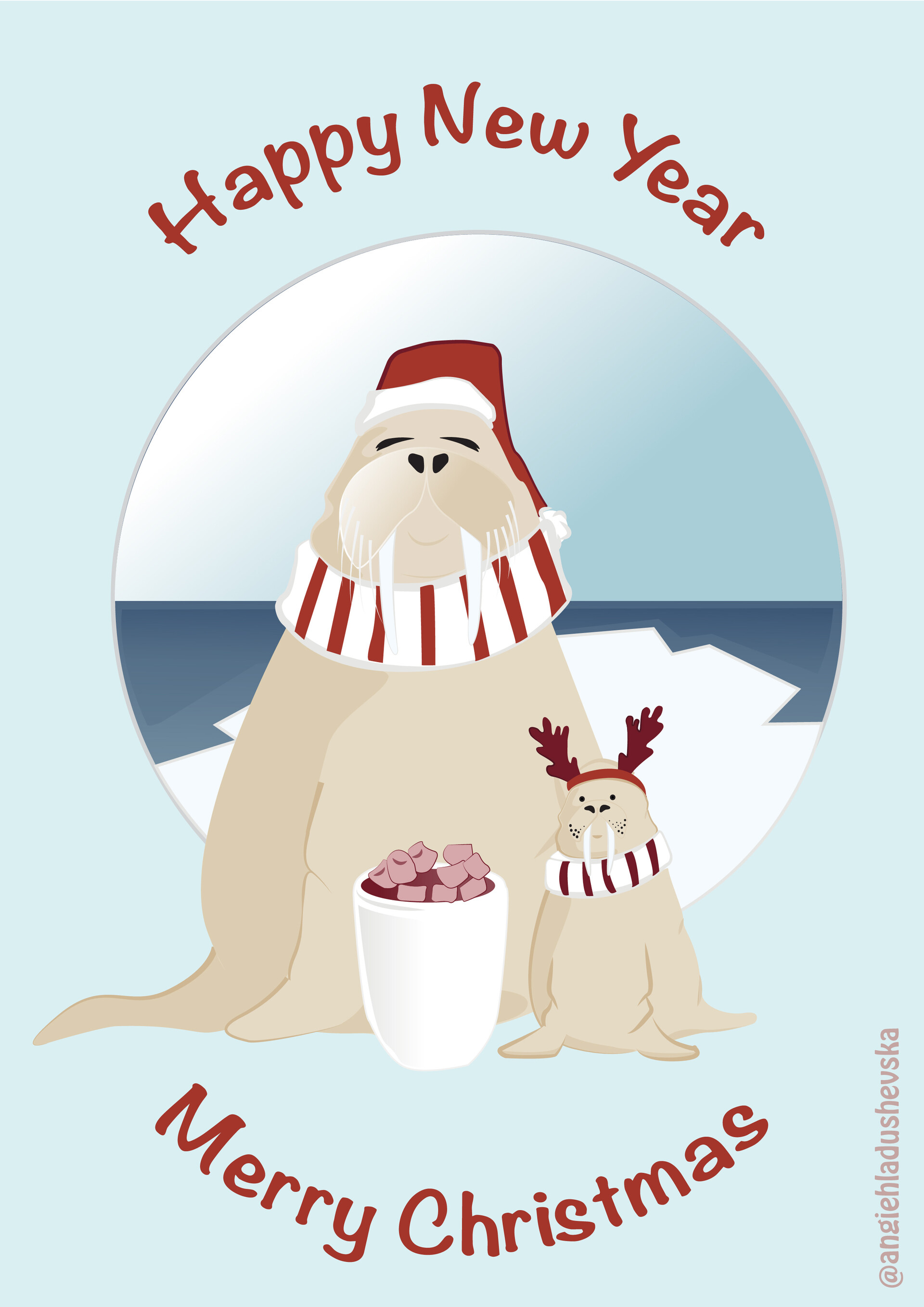 ArtStation Christmas walrus