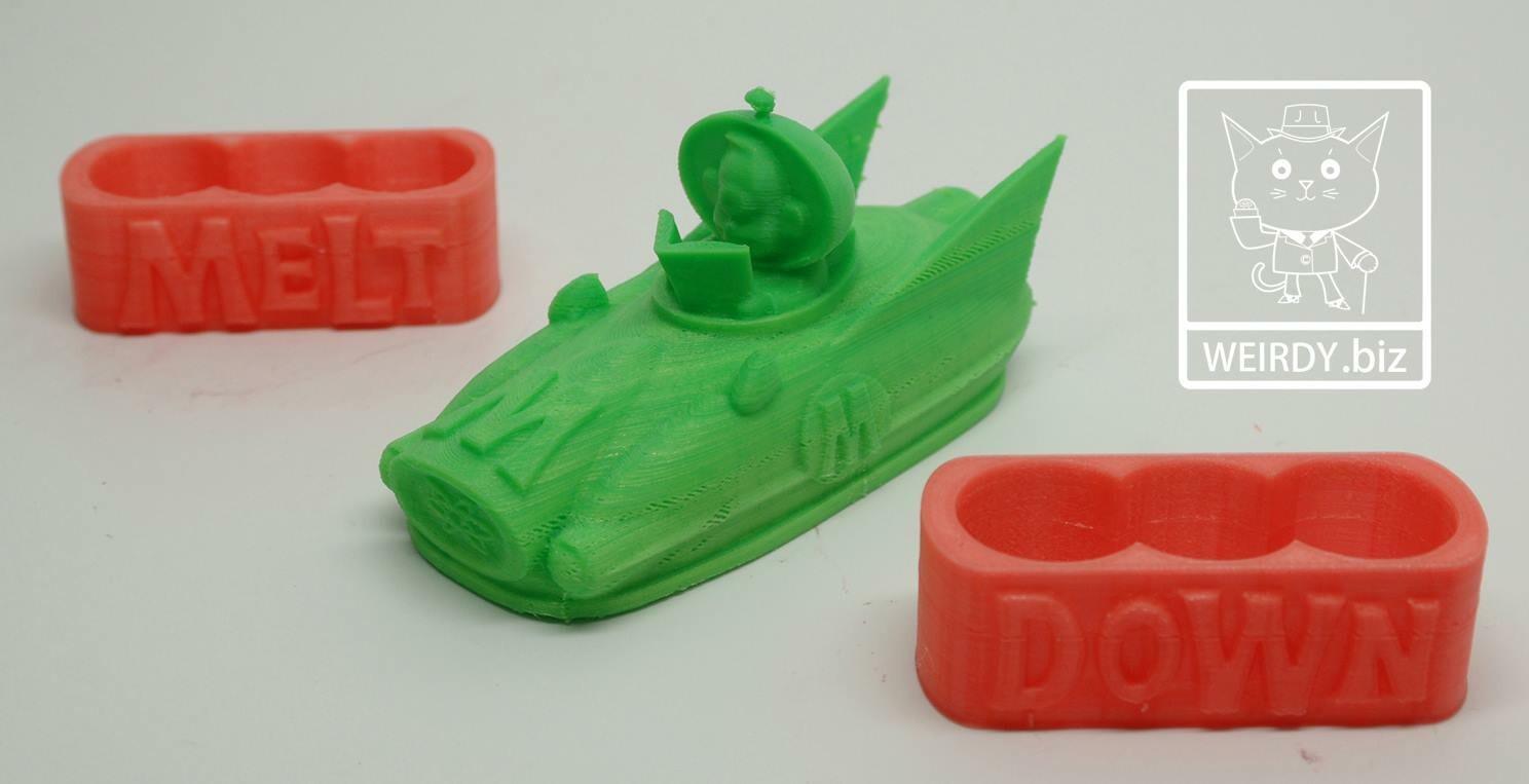 The Melt-mobile!  I scanned a Hot Wheels Fig Rig and built the Melt-mobile on top.