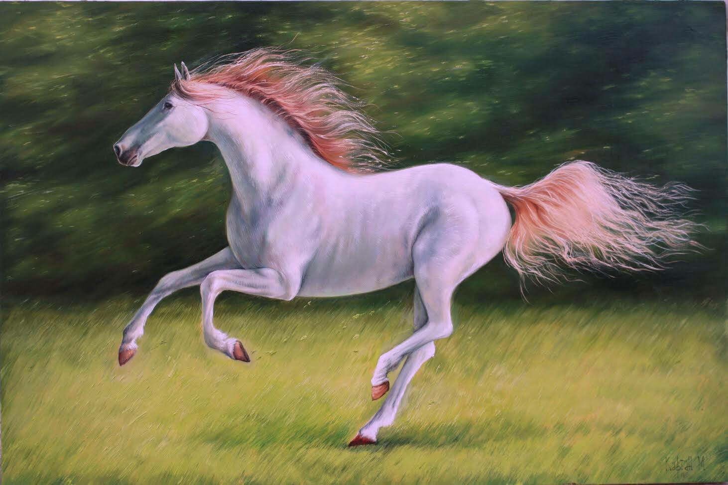 Artstation White Running Horse Andriy Pistun