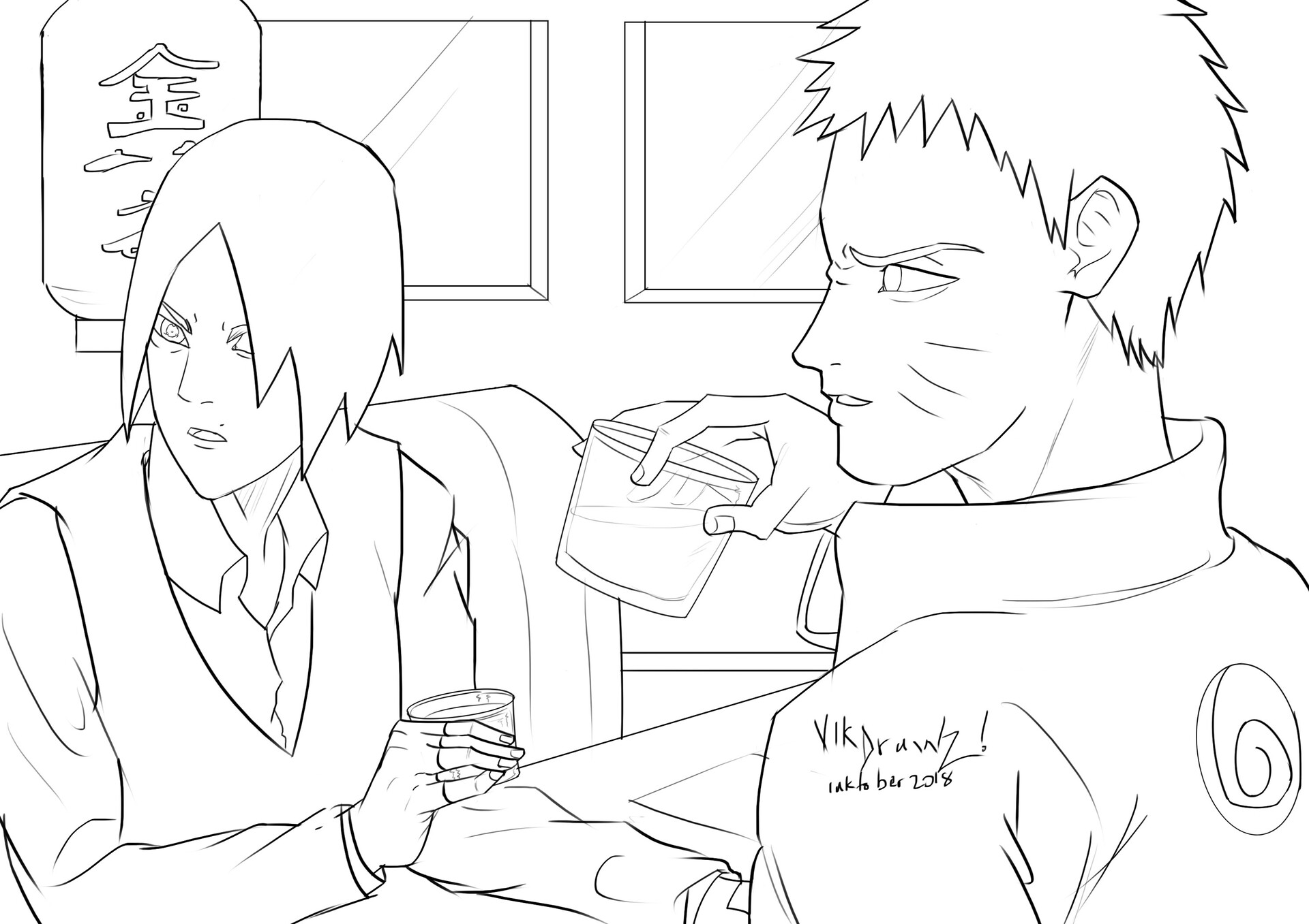 Artstation Naruto X Sasuke Lineart Victor Akhaine
