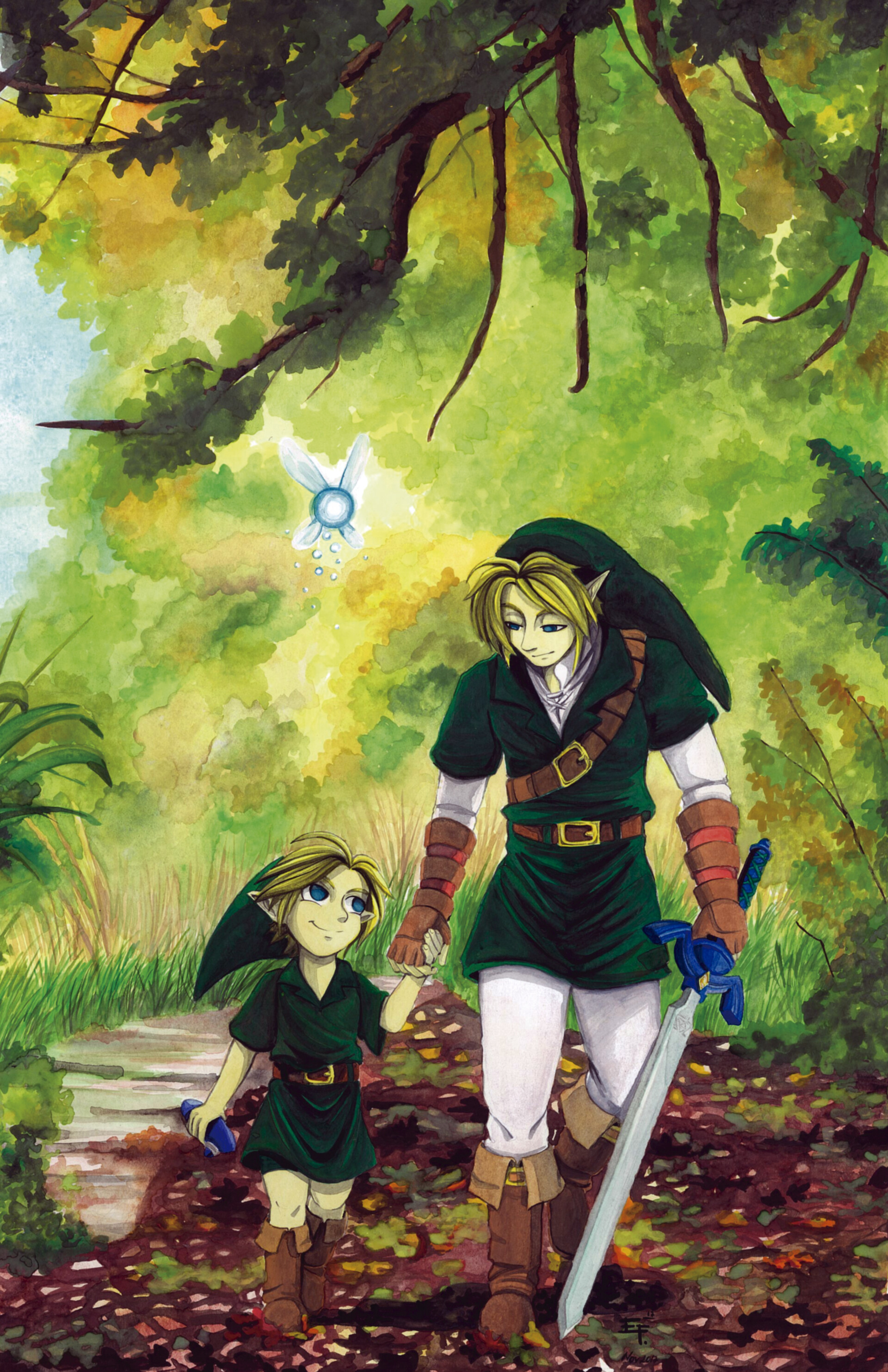 Elisa E. Fabela - The Legend of Zelda -Watercolor painting series