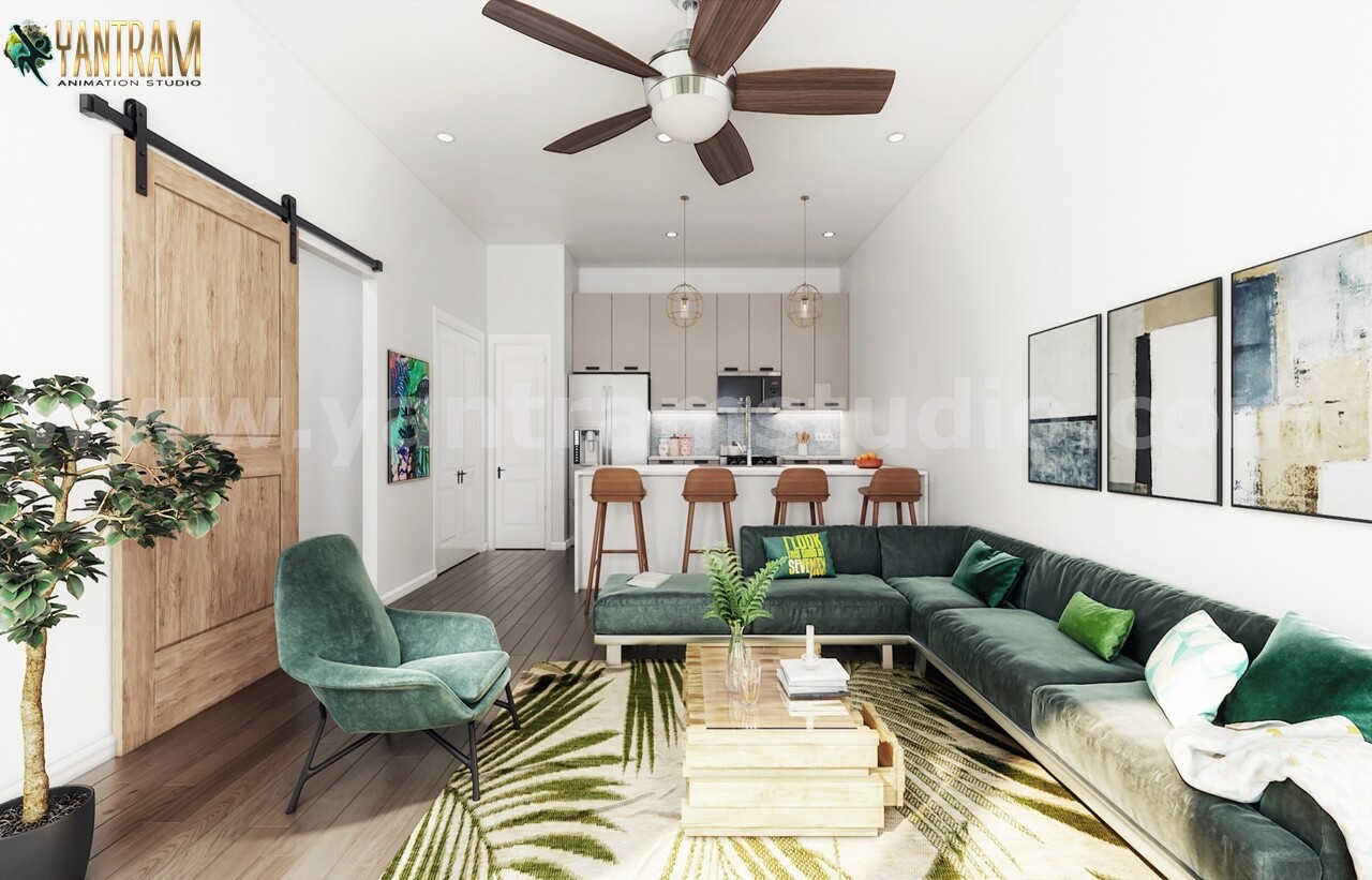 ArtStation Modern Interior Design For Kitchen Living Room 3D Modeling Firm By Architectural Studio
