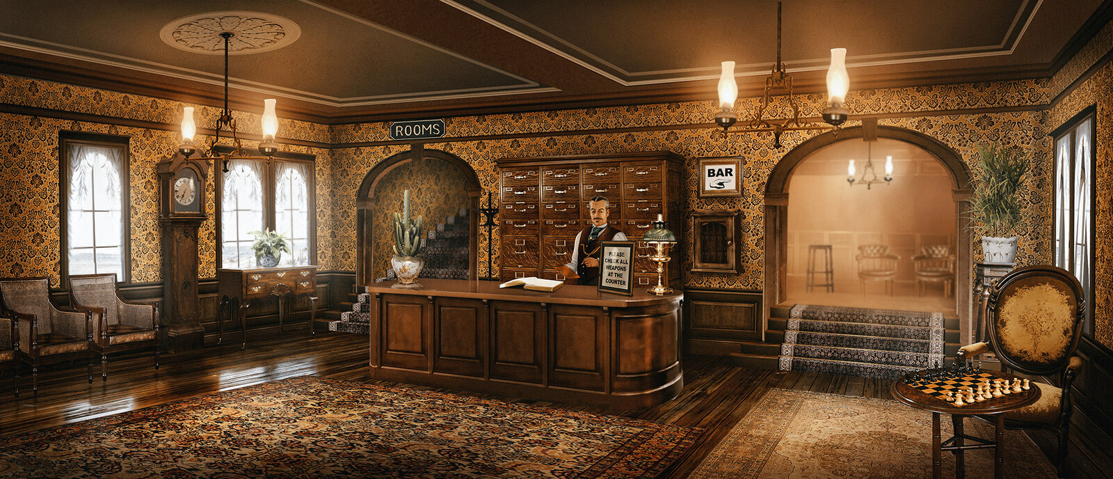 George Johnstone - Outlaws of the old west concept art