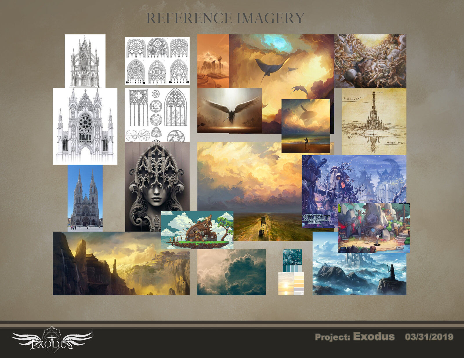 Research page compiling influences for location design.