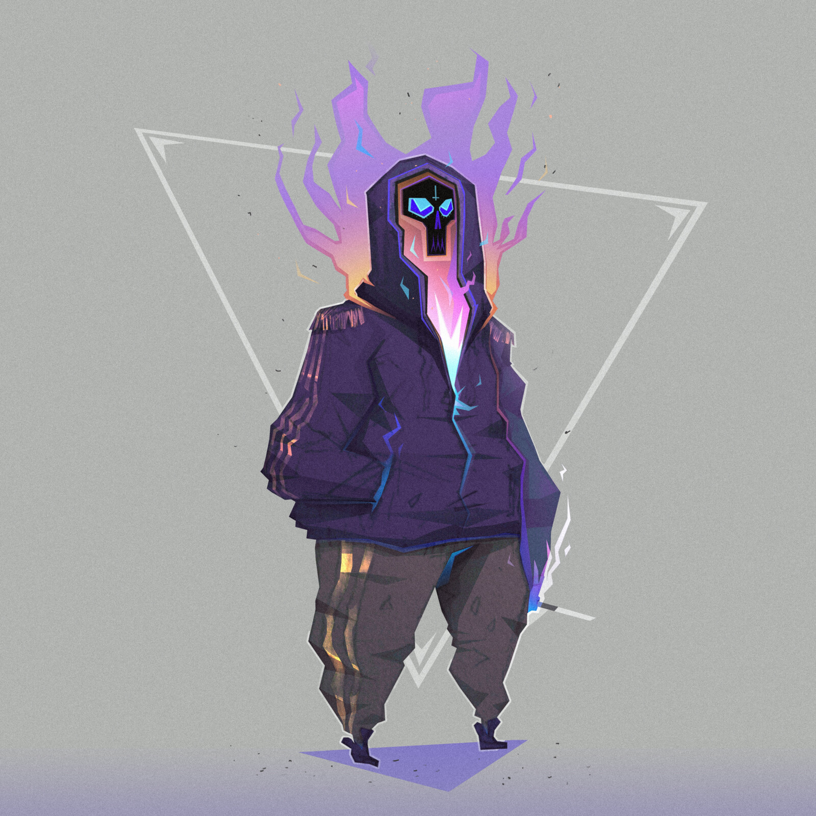 Flame skull