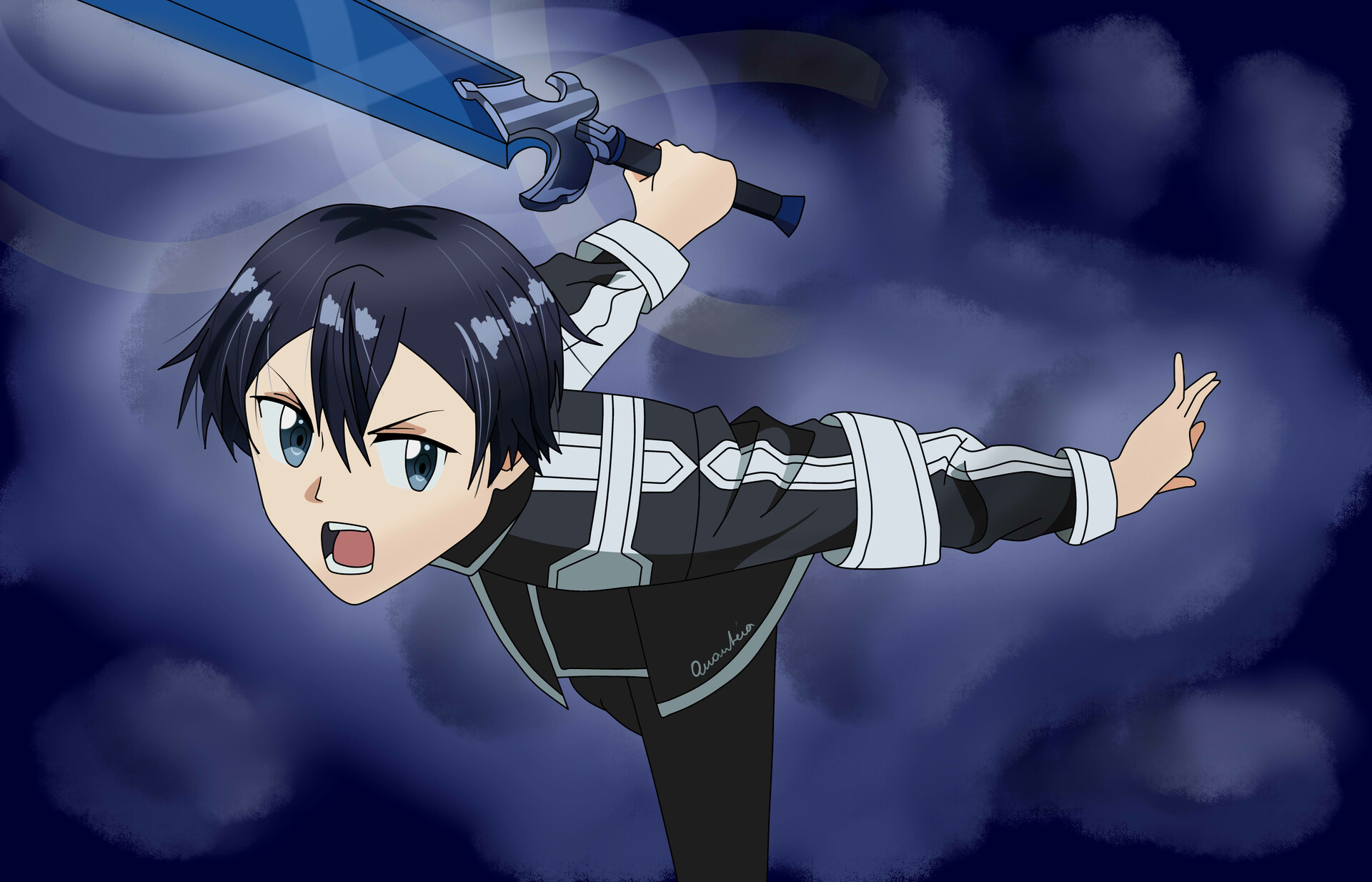 ArtStation - Fanart - Kirito in a fight, Quanteia Q