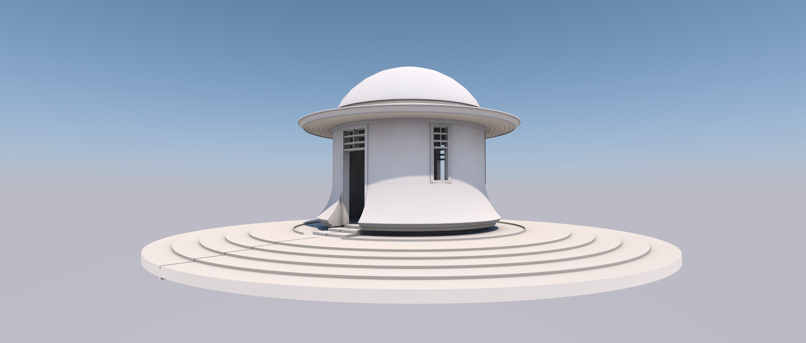 Original white model render exported from ArchiCAD.