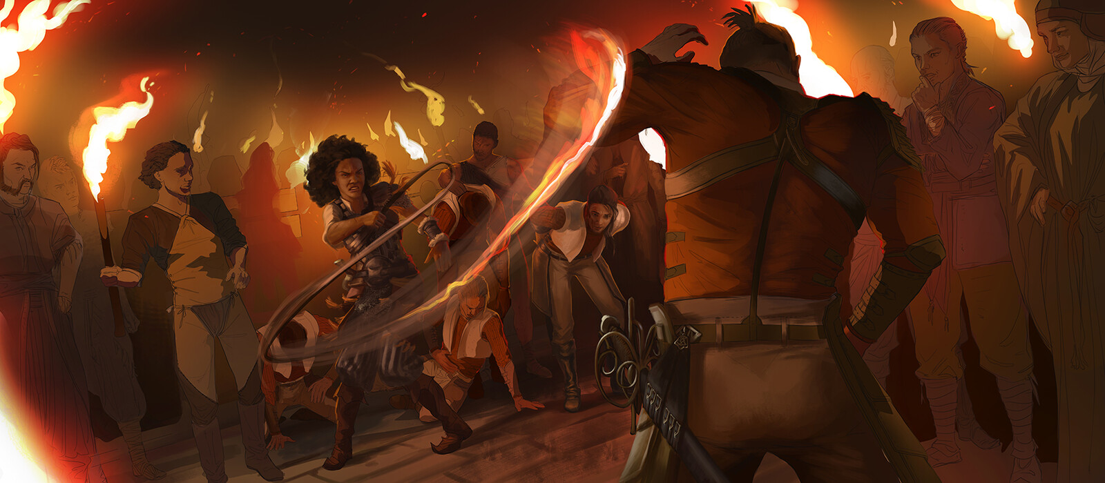 Work in progress rendering. Trying out the idea of a flame whip, but was too much Balrog too little realism. 