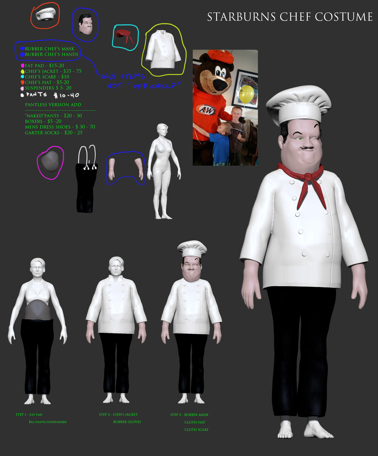 The initial Chef sculpture I did was for Comic Con, so I thought it might be fun to have this guy running around ad did a quick mock up.