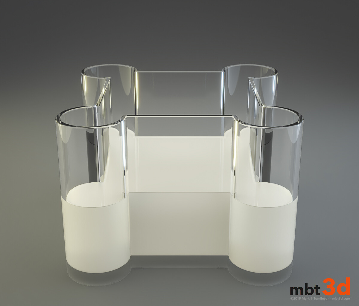 Vase: 2 Initial liquid test with low refraction samples and no SSS