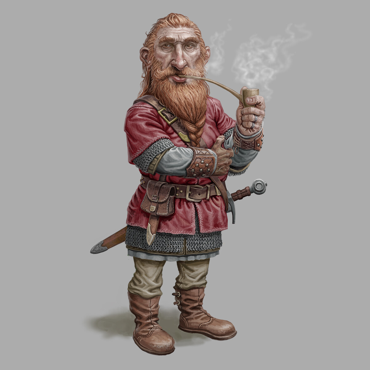 Dwarf Smoking a Pipe.