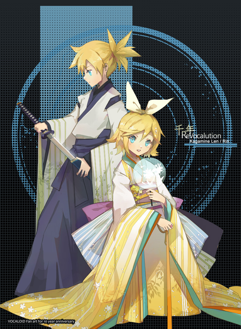 Vocaloid Rin Kagamine Fanart Artstation Vocaloid Fan Art Kagamine Rin Len Rumie Chen artstation