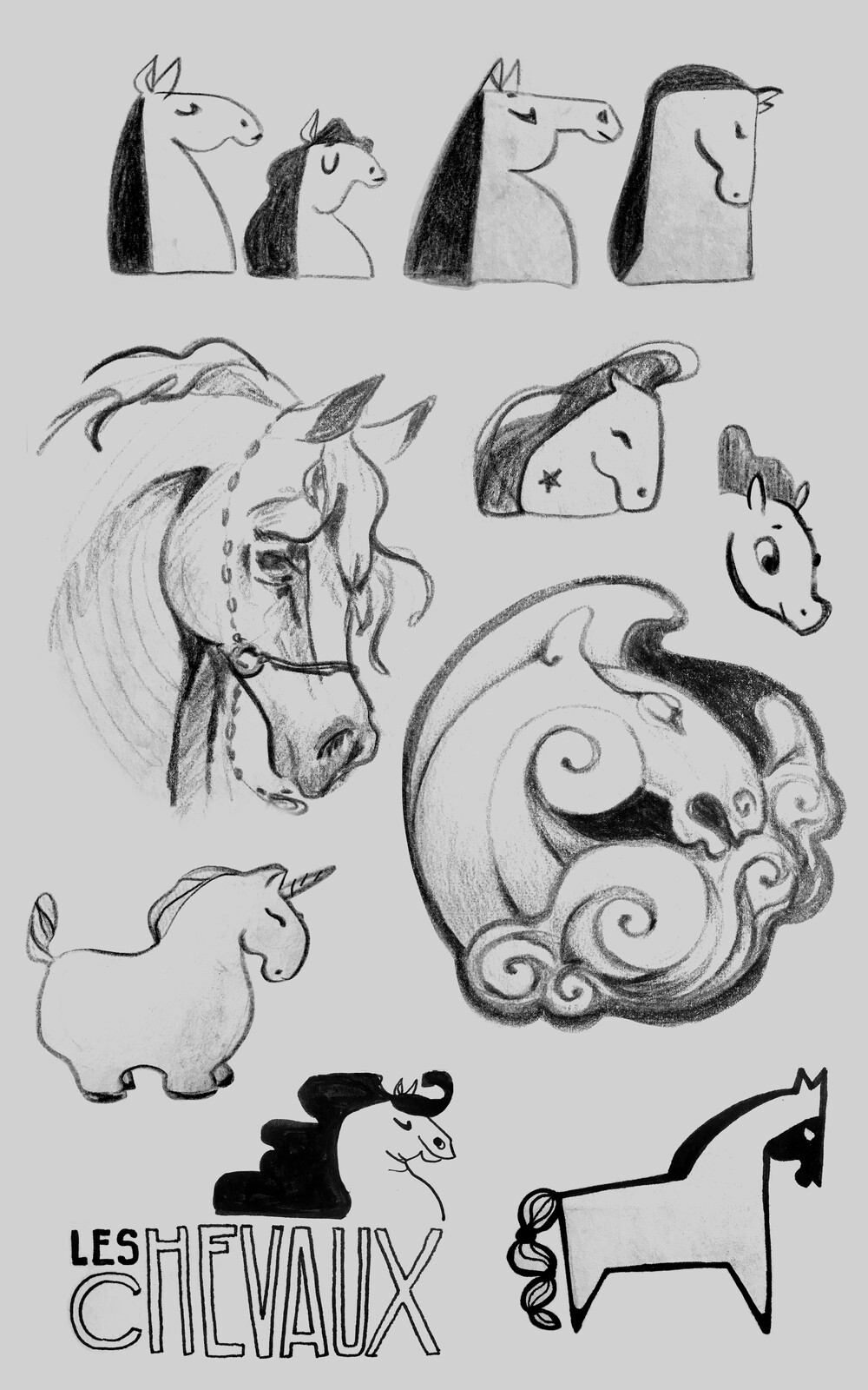 Sketchbook sketches: Horses
