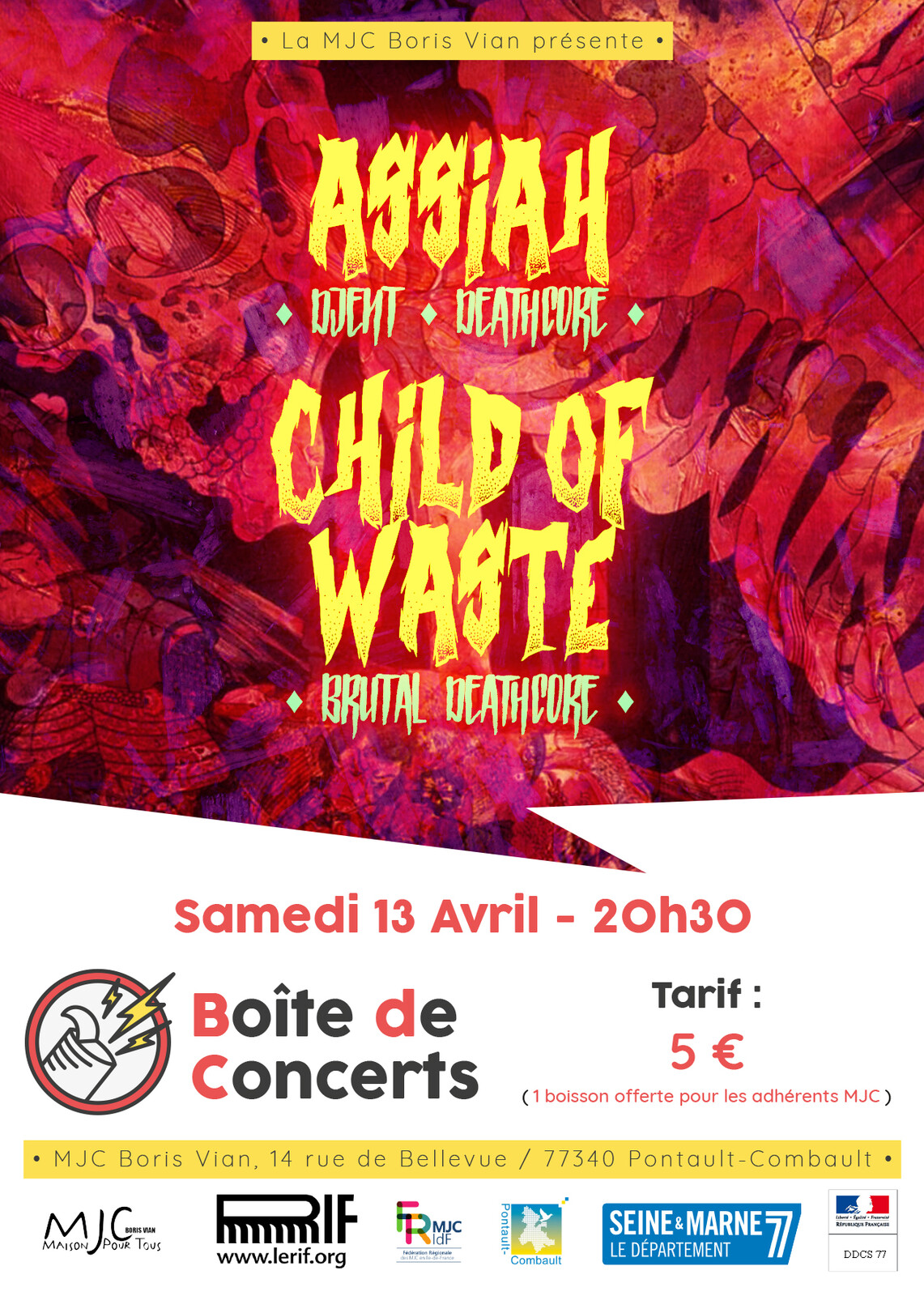 Flyer Concert Metal - Boîte de Concerts (13 Avril)