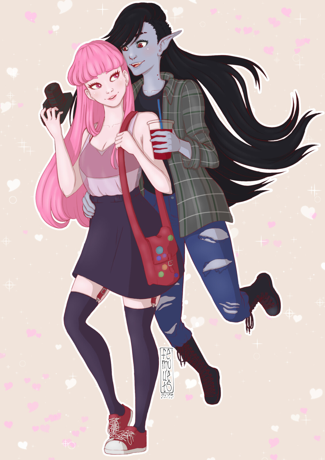 Artstation Fanart Of Princess Bubblegum And Marceline From Adventure Time Fernanda Brognoli Devincenzi One of my favourite adventure time characters of all little fanart of marceline from adventure time marceline. princess bubblegum and marceline
