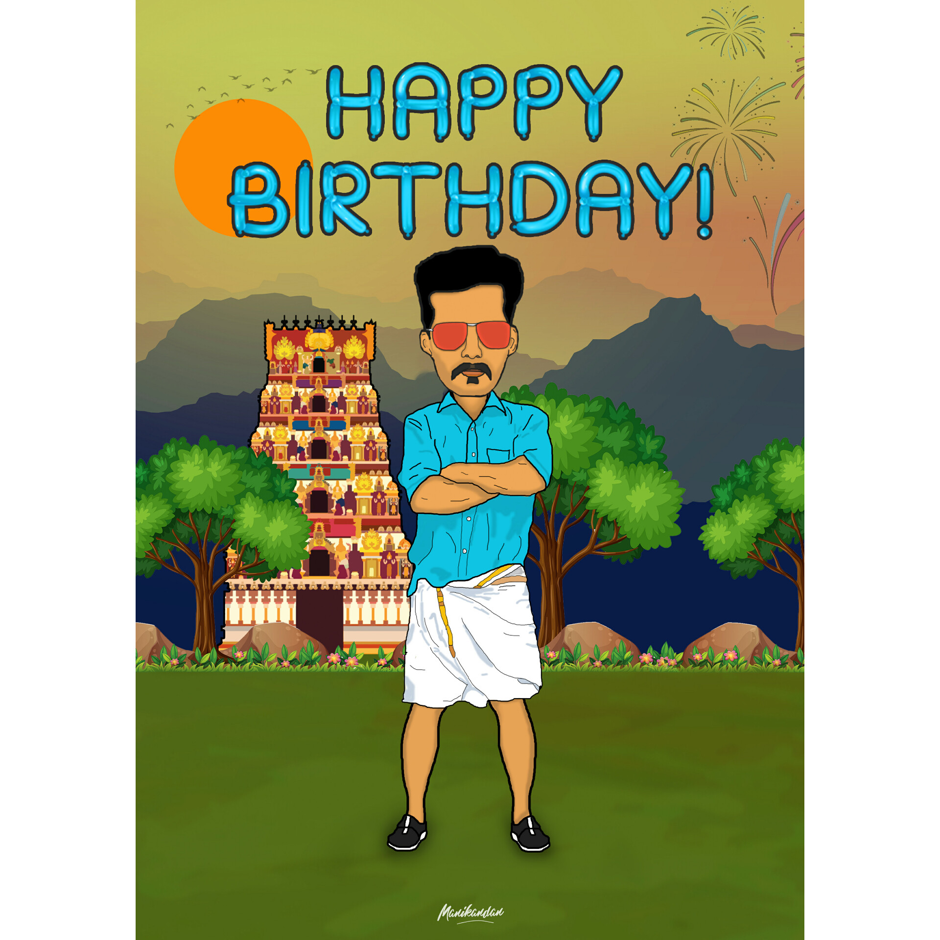 Mani Kandan Happy birthday south indian style. none