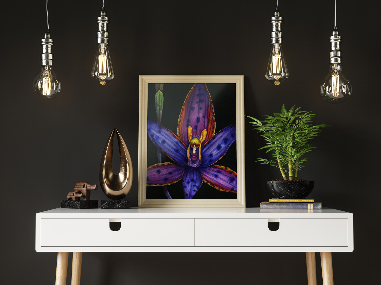 Thelymitra variegata botanical painting.