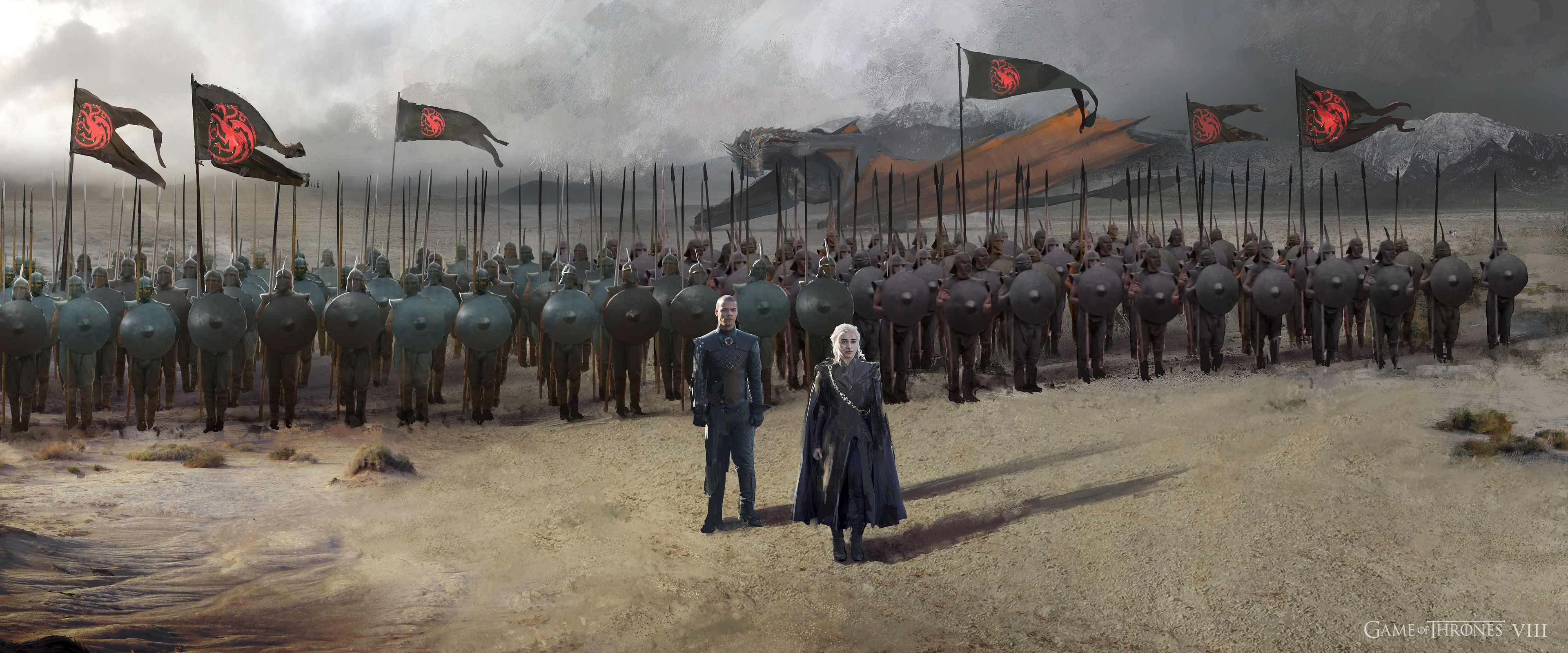 View of Daenerys with a small contingent of Unsullied soldiers