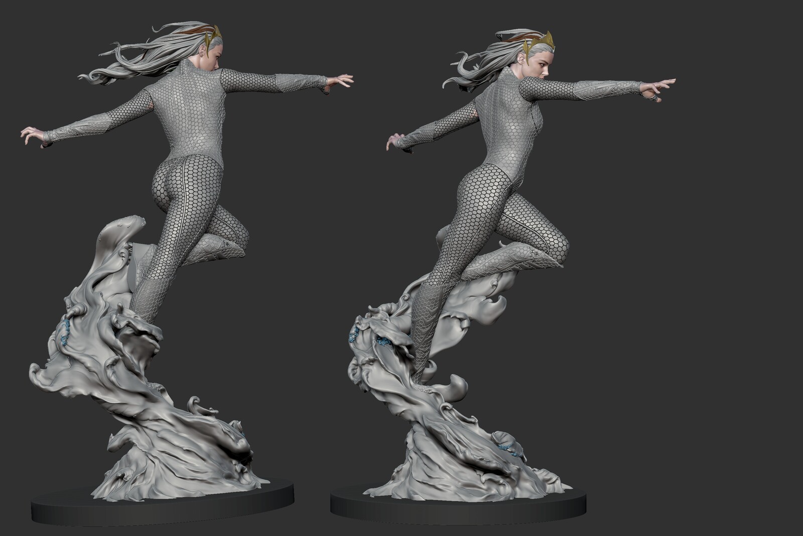 aquaman and mera statue