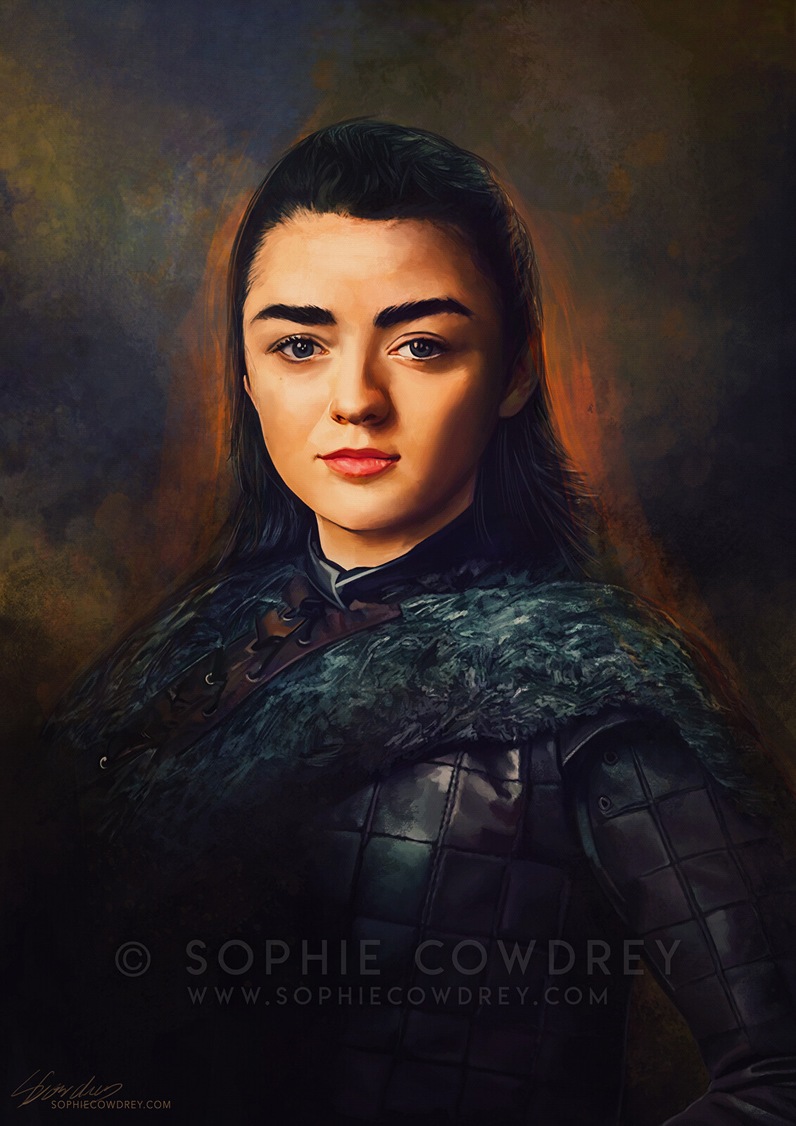 Digital portrait of Maisie Williams as <b>Arya</b> <b>Stark</b>. 