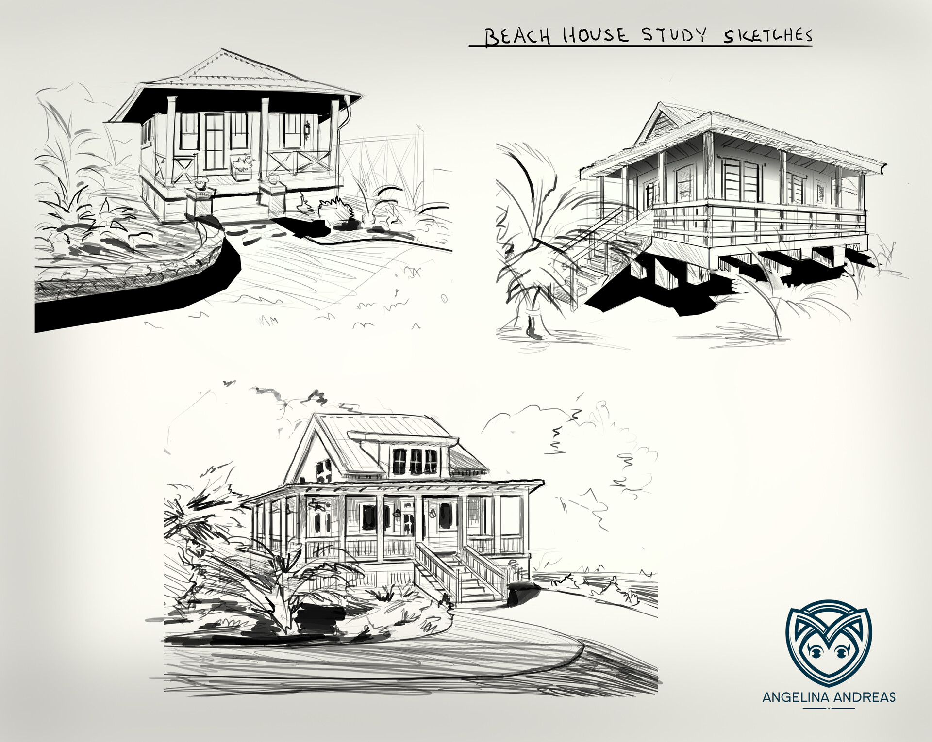 Beach House Drawing Carinewbi