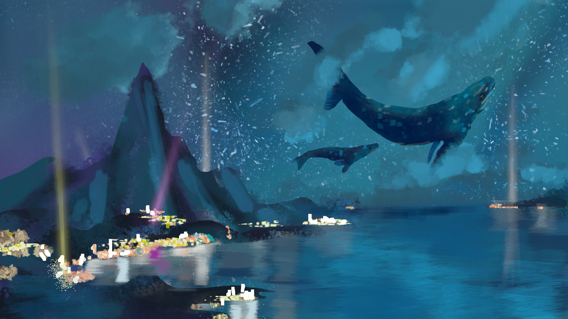 flying whales spirits le lama jaune