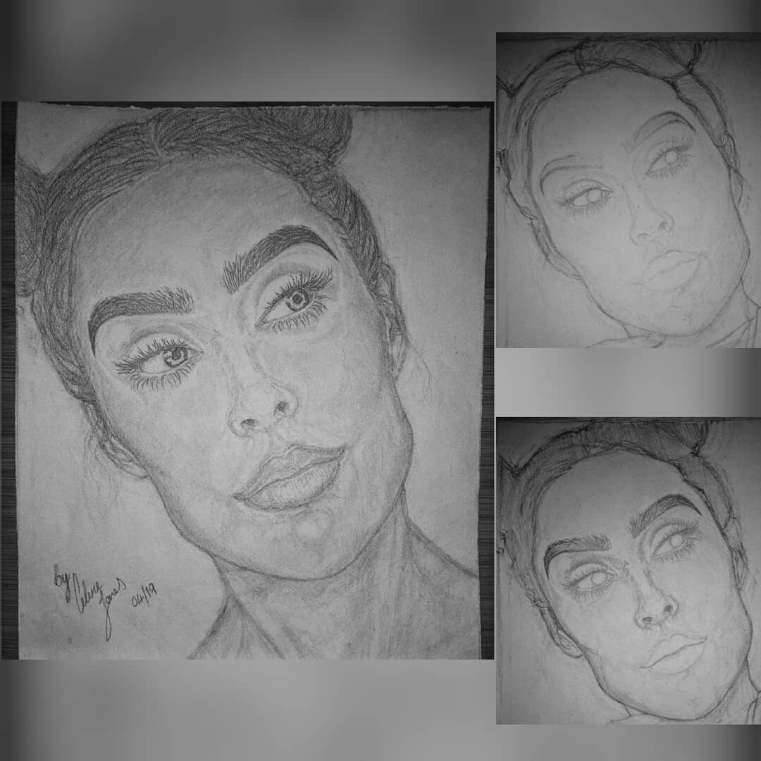 Ess J Full Face Female Portrait Sketch Here are some tips on how to make your face parts asymmetrical. ess j full face female portrait sketch