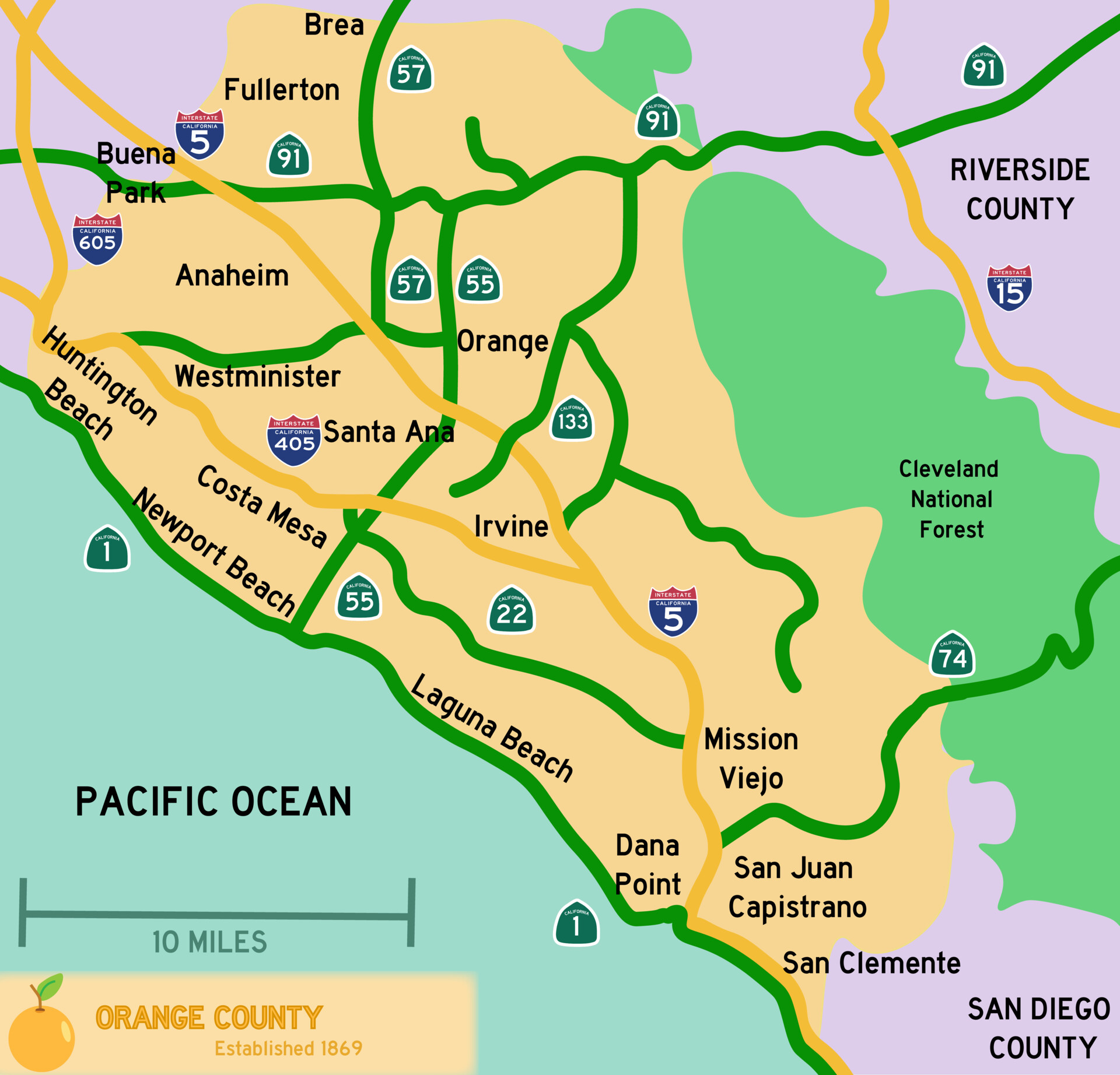 orange county maps california Artstation Orange County Map Project Mackenzie O Brien orange county maps california