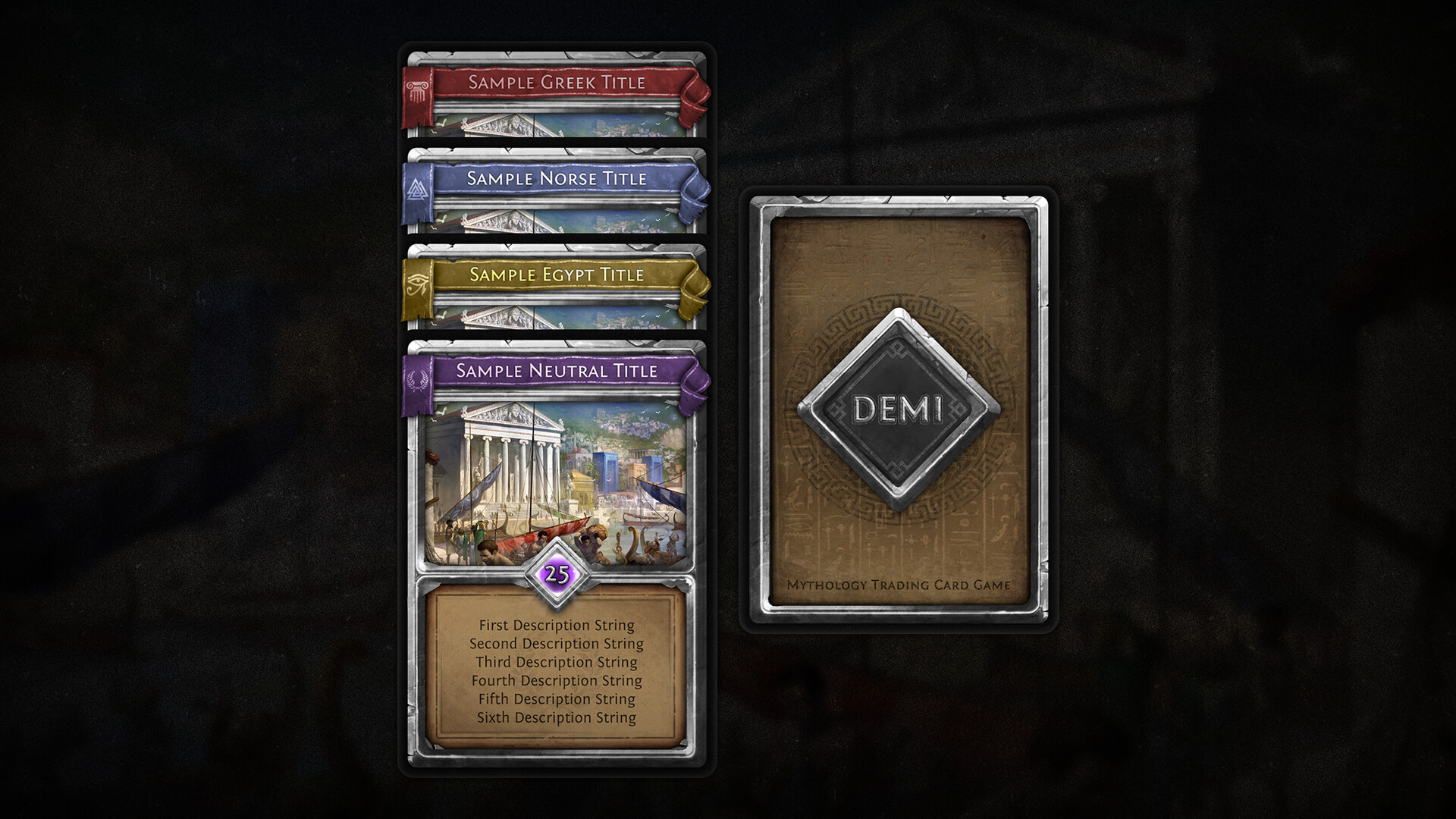 ArtStation - DEMI: Mythology TCG Card Template, Vladimir Tyrlov Pertaining To Template For Game Cards