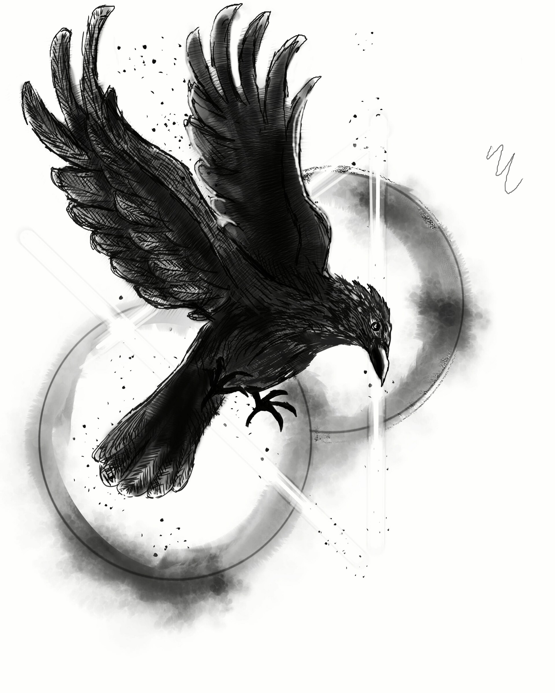 ArtStation - Design for a crow tattoo