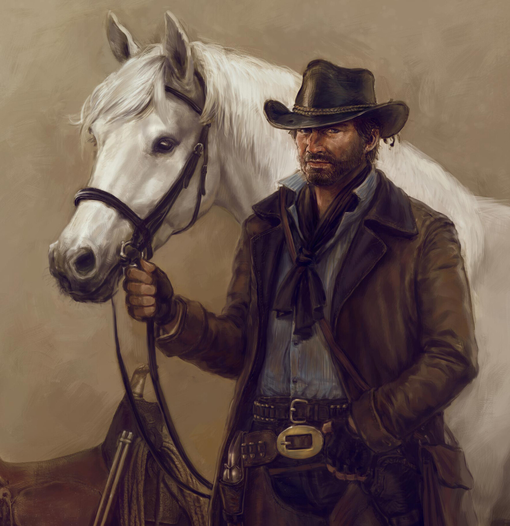 Portrait of Arthur Morgan (Red Dead Redemption 2 Fanart) .