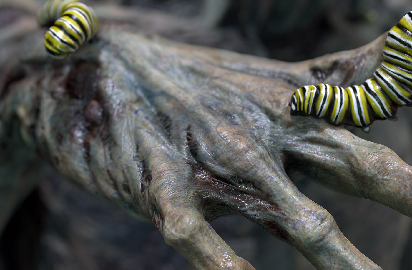 Zombie hand close up