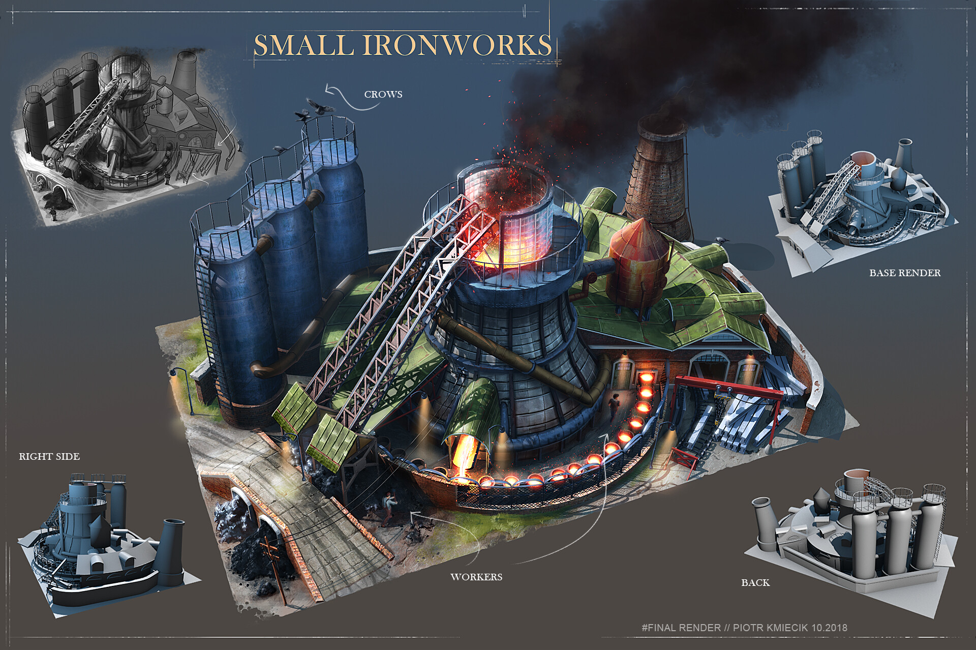 Artstation 1800 Small Ironworks Building Concept Art Exploration