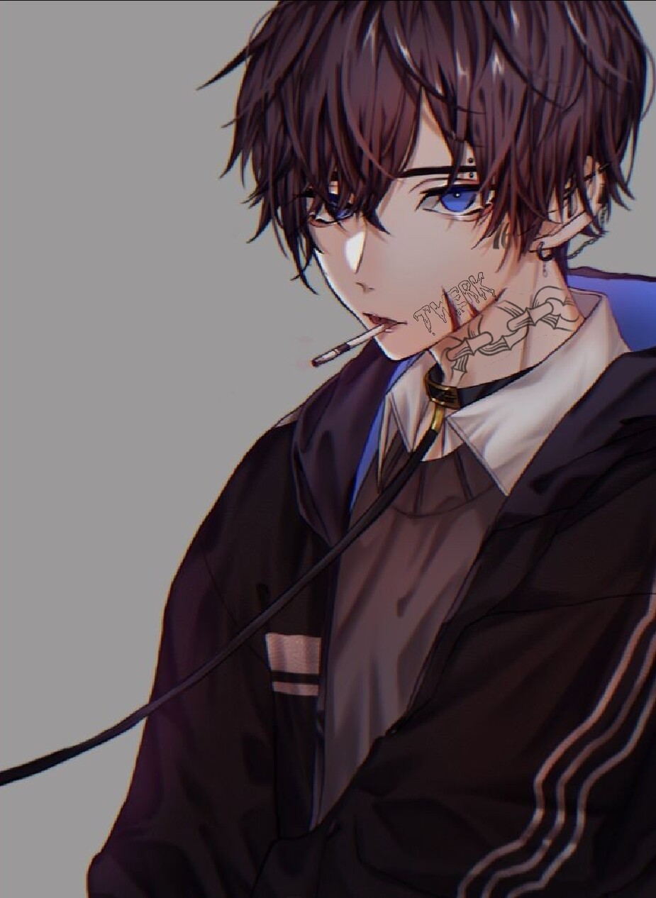 3d anime boy with face tattoos by bonygo on DeviantArt