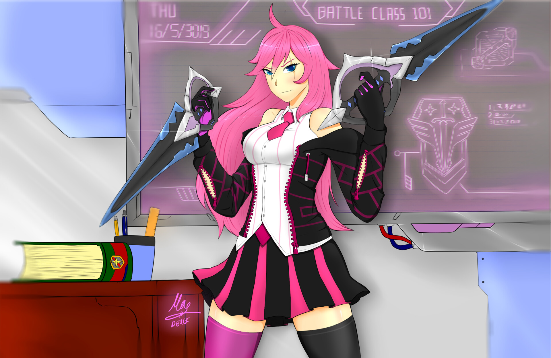 League Of Legends Battle Academia Katarina Deuce Art(Maxmillan) - Battle Academia Katarina from League of Legends.