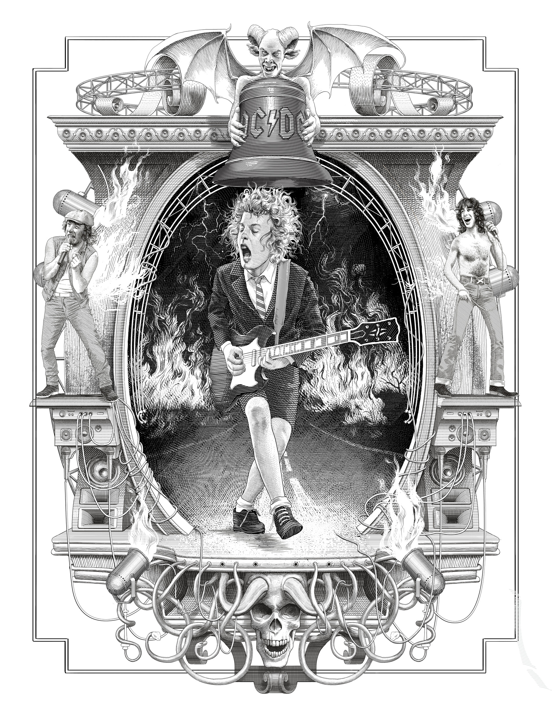 ArtStation - Engraving - Legends of Rock 1/9 AC/DC