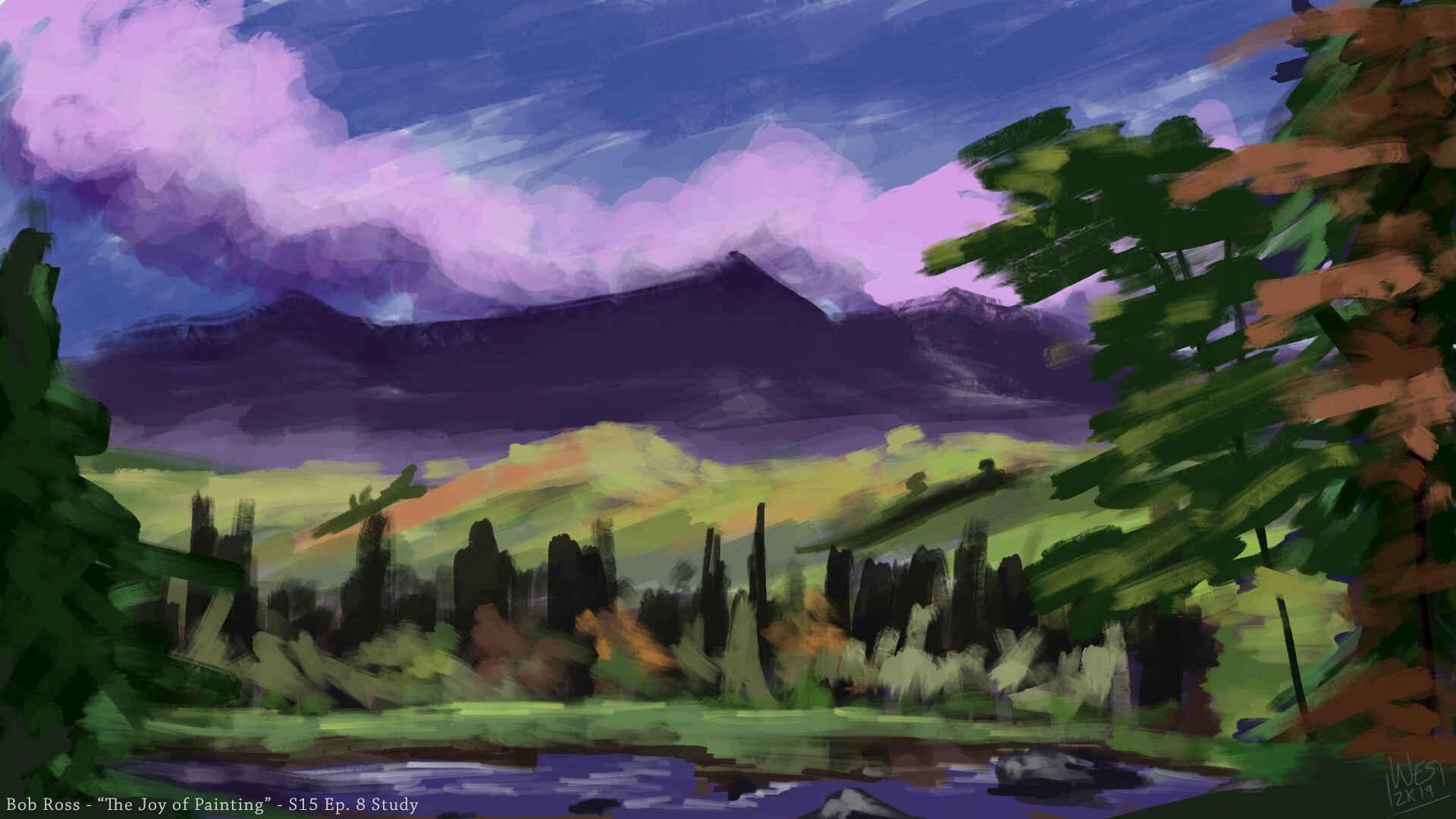 Artstation Bob Ross Studies May Sketch 10 Wesley Gardner