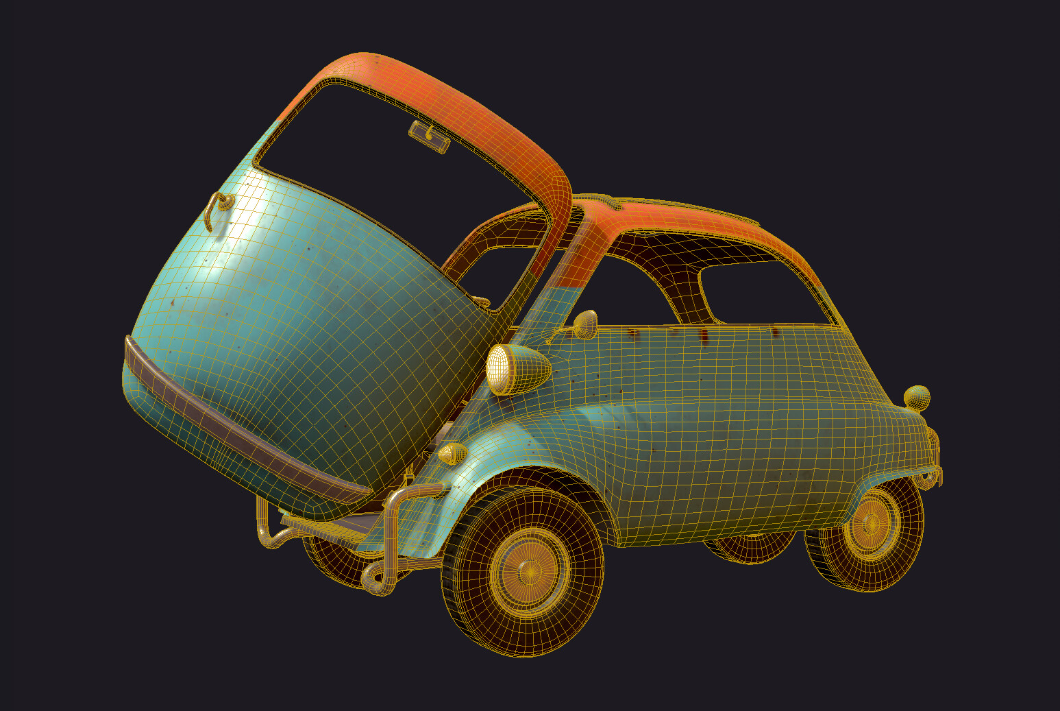 BMW Isetta Wireframe