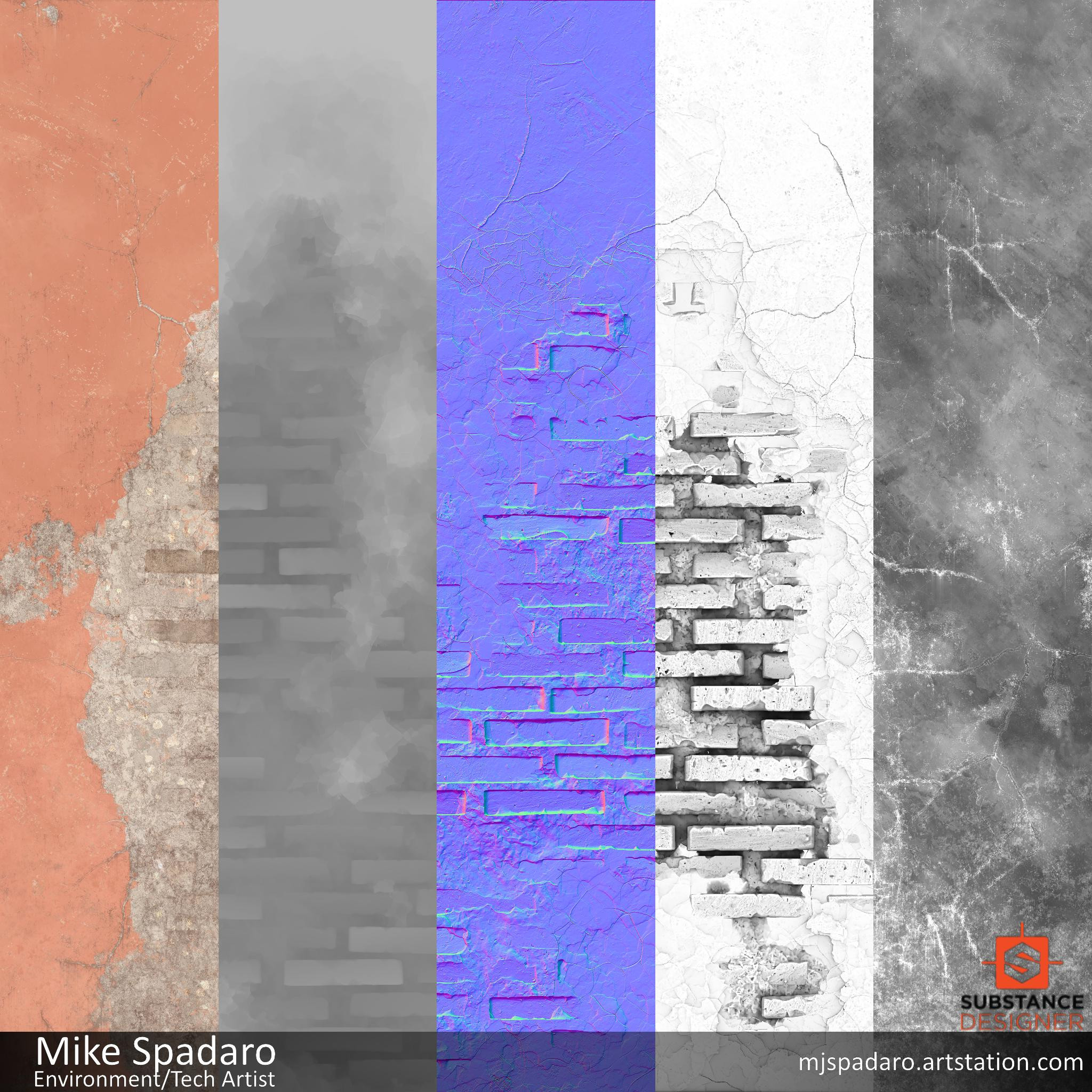 Material is rendered at 2048.
Base color, height, normal, ambient occlusion, and roughness used.